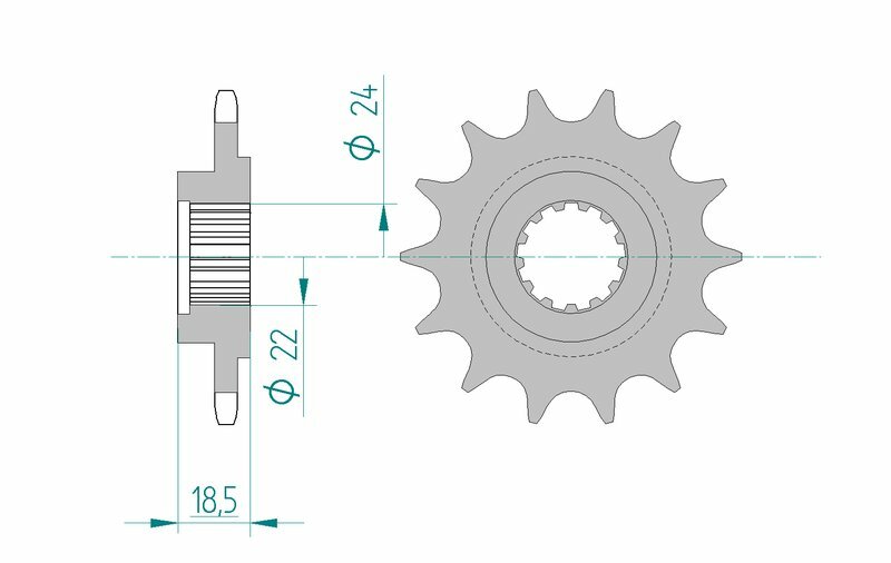 AFAM Front Sprocket Steel 520 Standard - 24603