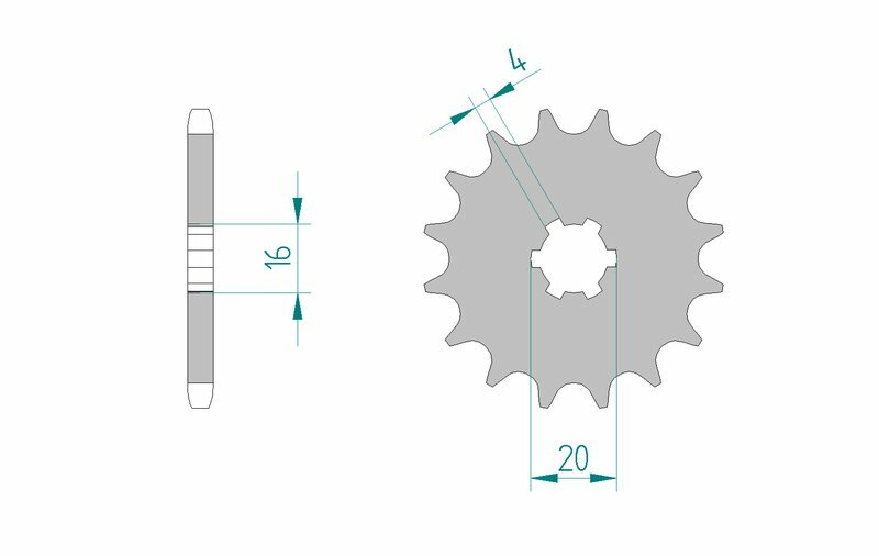 AFAM Front Sprocket Steel 520 Self-Cleaning - 28200