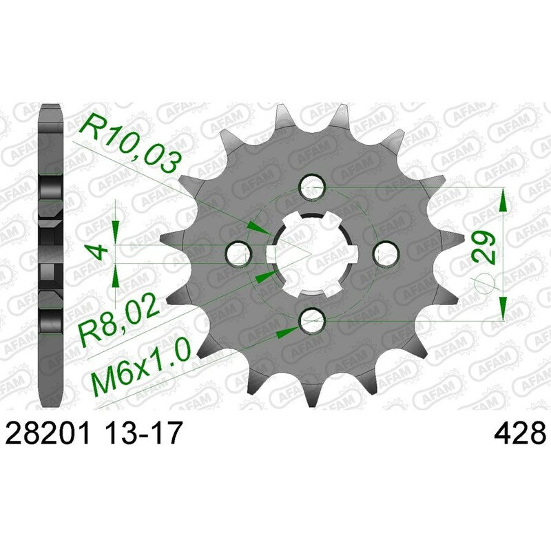 AFAM Front Sprocket Steel 428 Standard - 28201