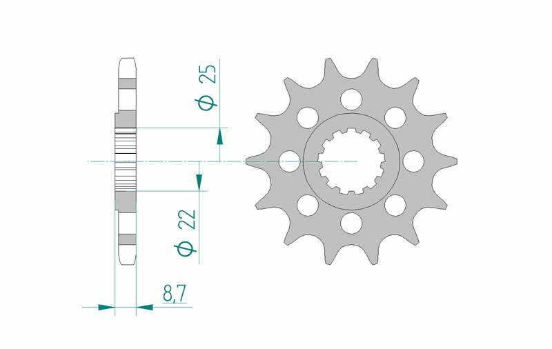 AFAM Steel Front Sprocket 525 Standard - 28403