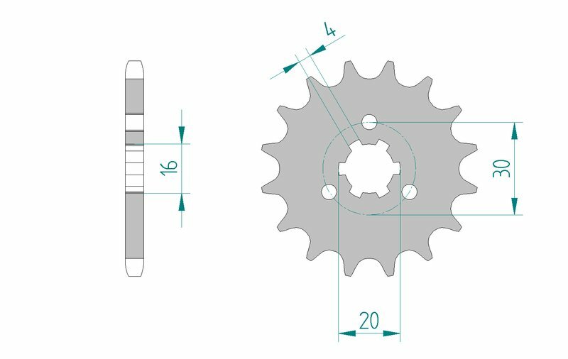 AFAM Front Sprocket Steel 428 Standard - 33200