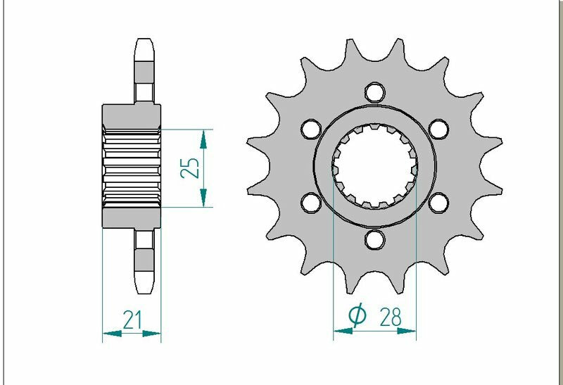 AFAM Steel Front Sprocket 525 Standard - 37600