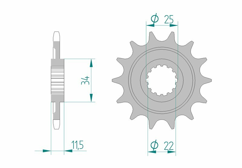 AFAM Front Sprocket Steel 520 Standard - 43400