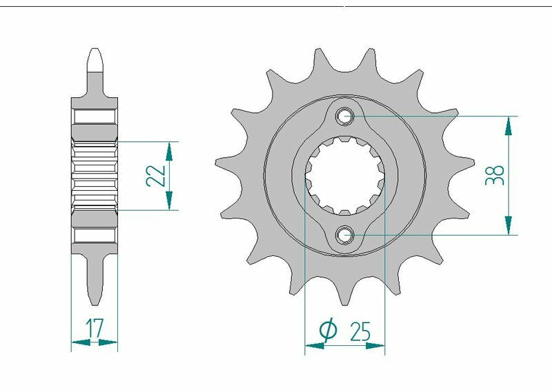 AFAM Front Sprocket Steel 520 Standard - 52612