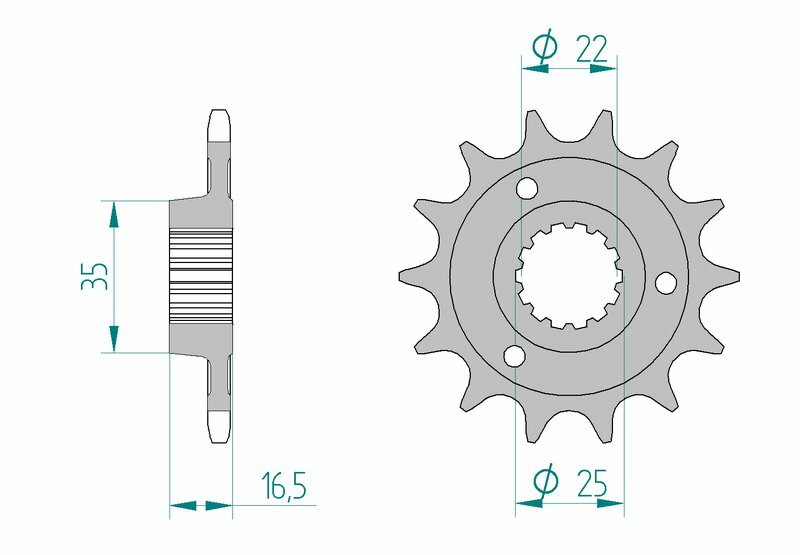 AFAM Front Sprocket Steel 525 Standard - 52613