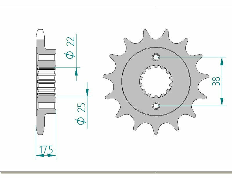 AFAM Front Sprocket Steel 525 Standard - 52616