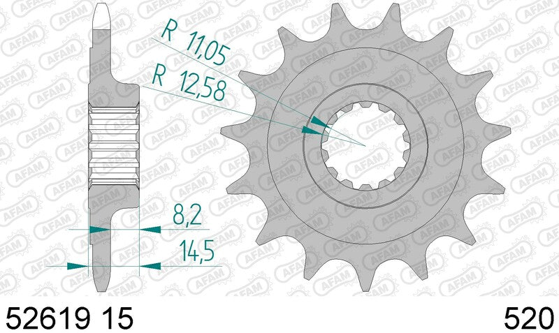 AFAM Steel Front Sprocket 520 Standard - 52619