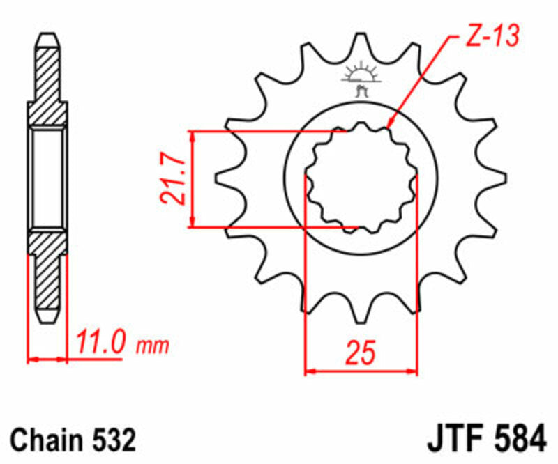 JT Sprockets Steel Front Sprocket JTF584 - 532