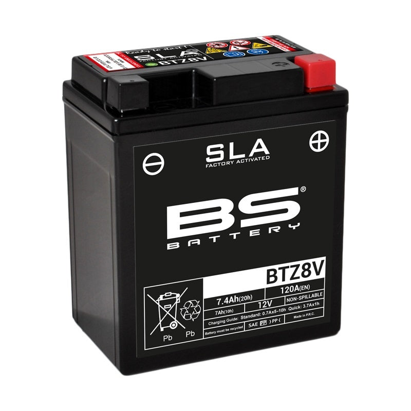 BS BATTERY SLA-Batterie, wartungsfrei, werkseitig aktiviert - BTZ8V