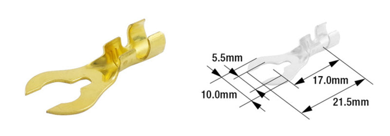 TOURM TERMINAL PIN FORK TYPE MALE X100 TOURMAX elektra kabelschoen male Ø5.5mm type B-22 (per 100)