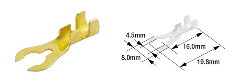 TOURM TERMINAL PIN FORK TYPE MALE X100 TOURMAX elektra kabelschoen male Ø4.5mm type B-21 (per 100)