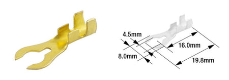 TOURM TERMINAL PIN FORK TYPE MALE X100 TOURMAX elektra kabelschoen male Ø4.5mm type B-21 (per 100)