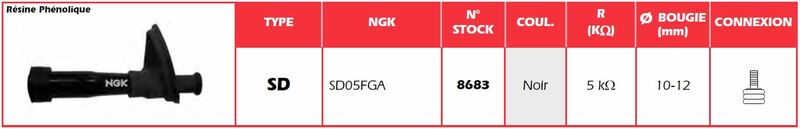 NGK SPARK PLUG CAP SD05FGA