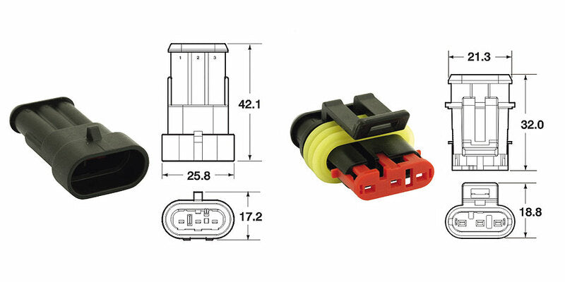 BIHR CONNECTOR SET 060 AM 3 PLUG X5