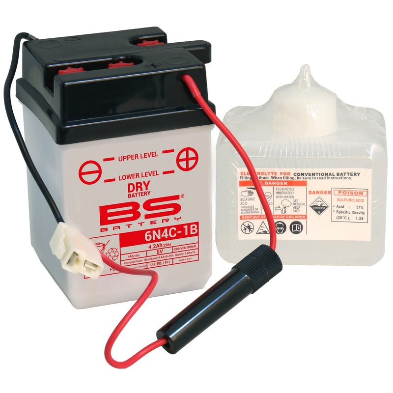 BS BATTERY Konventionelle Batterie mit Säurepack - 6N4C-1B