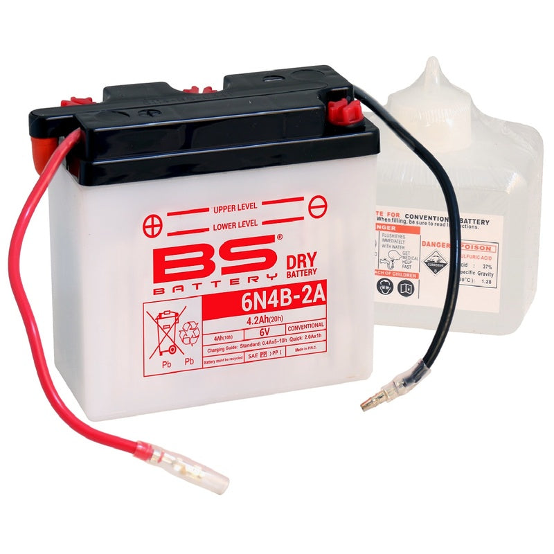 BS BATTERY Konventionelle Batterie mit Säurepack - 6N4B-2A
