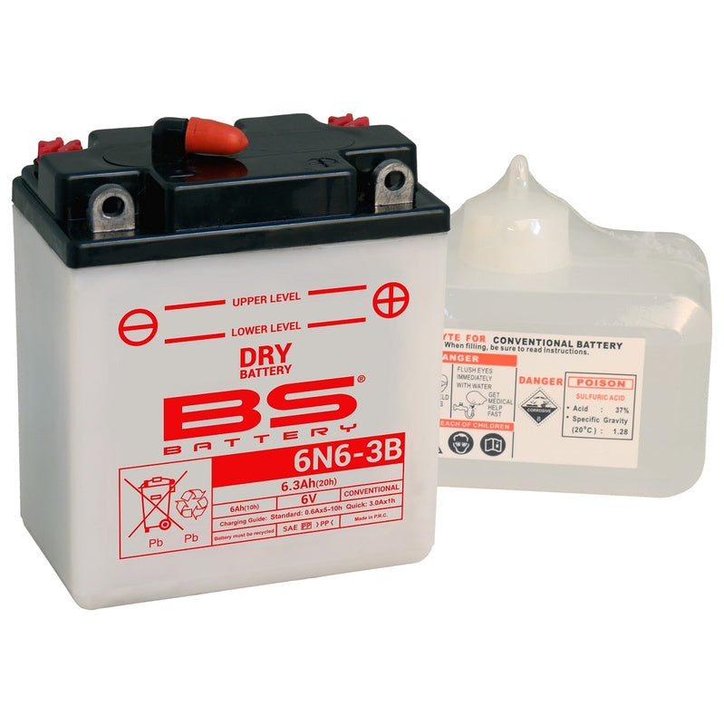 BS BATTERY Konventionelle Batterie mit Säurepack - 6N6-3B