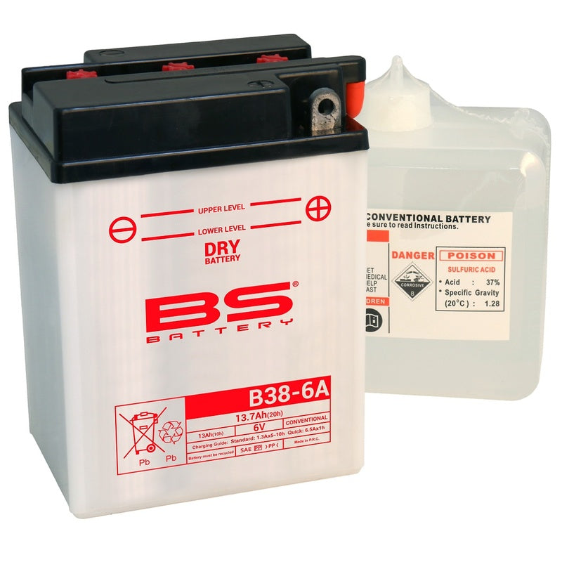 BS BATTERY Konventionelle Batterie mit Säurepack - B38-6A