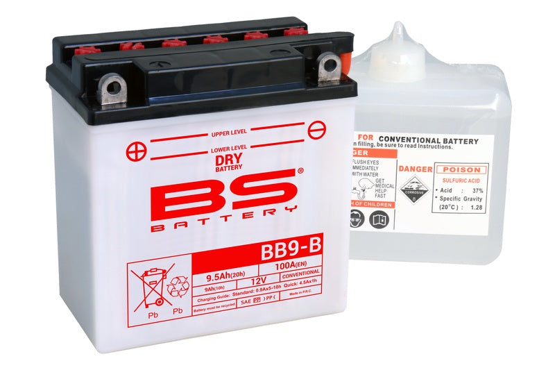 BS BATTERY Hochleistungsbatterie mit Säurepack - BB9-B