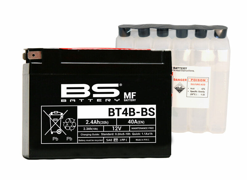 BS BATTERY Wartungsfreie Batterie mit Säurepaket - BT4B-BS