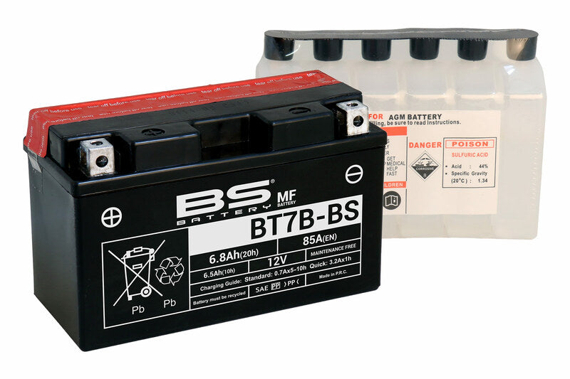 BS BATTERY Wartungsfreie Batterie mit Säurepackung - BT7B-BS