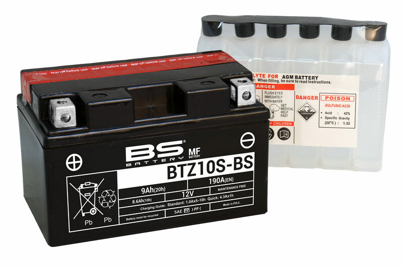 BS BATTERY Wartungsfreie Batterie mit Säurepaket - BTZ10S-BS
