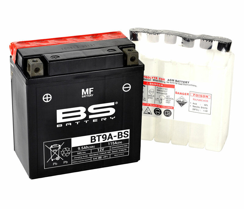 BS BATTERY Wartungsfreie Batterie mit Säurepackung - BT9A-BS