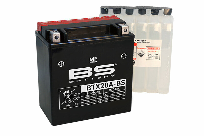 BS BATTERY Wartungsfreie Batterie mit Säurepaket - BTX20A-BS