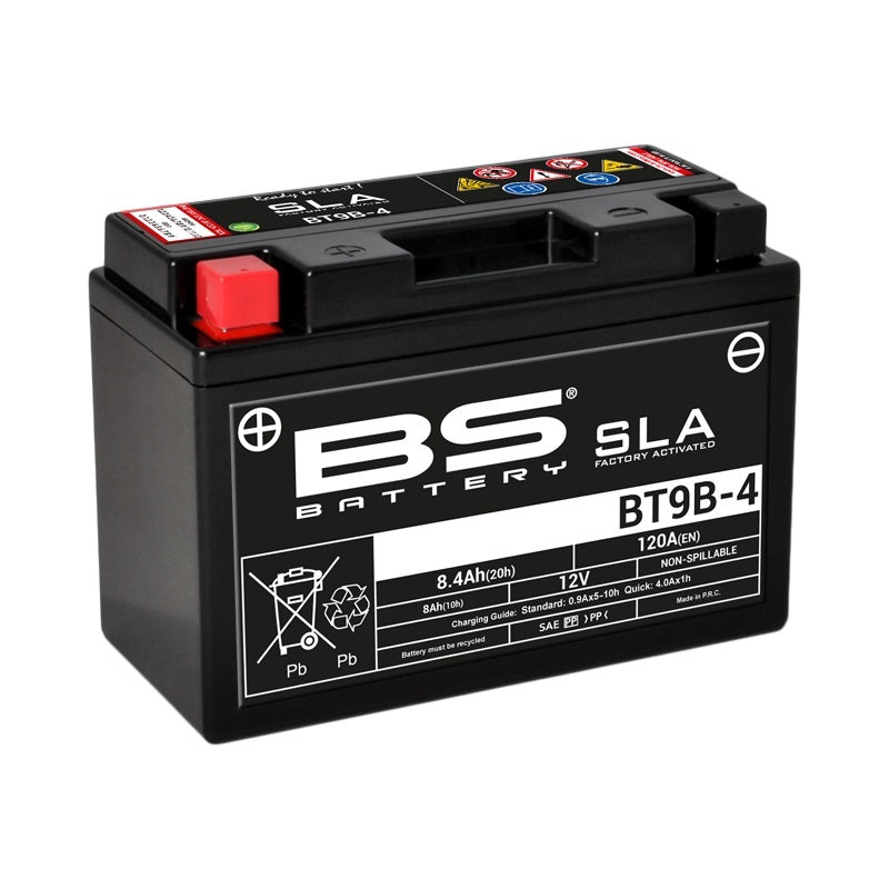 BS BATTERY SLA-Batterie, wartungsfrei, werkseitig aktiviert - BT9B-4