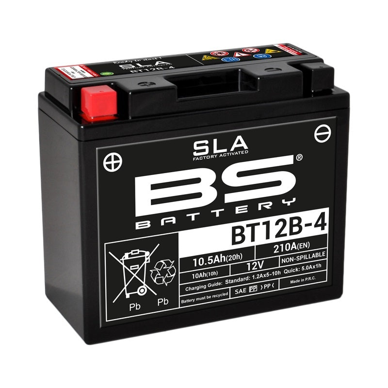 BS BATTERY SLA-Batterie, wartungsfrei, werksaktiviert - BT12B-4