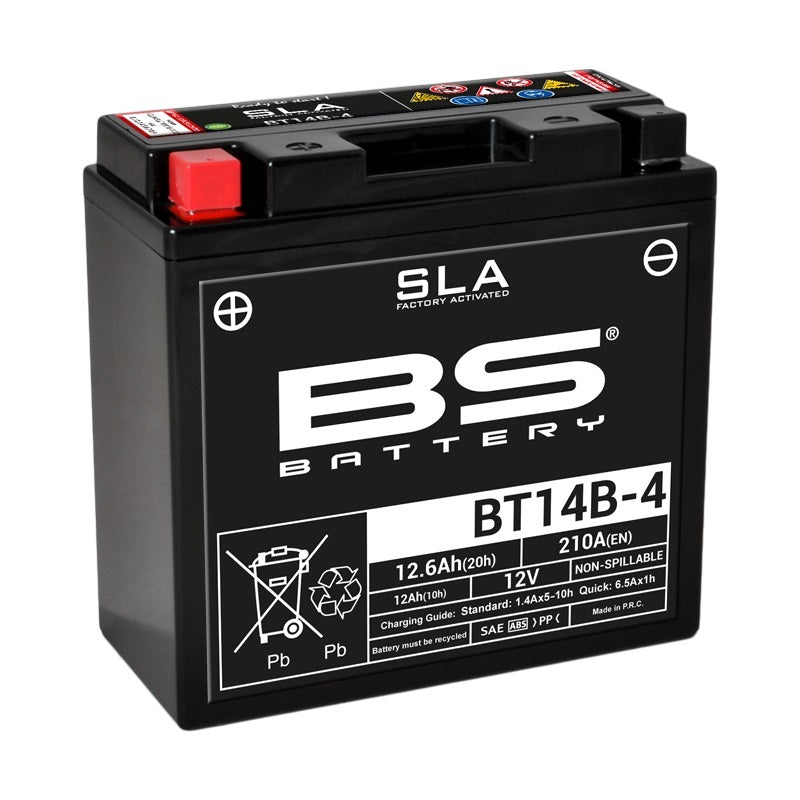 BS BATTERY SLA-Batterie, wartungsfrei, werksaktiviert - BT14B-4