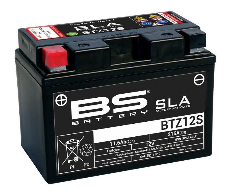 BS BATTERY SLA-Batterie, wartungsfrei, werkseitig aktiviert - BTZ12S