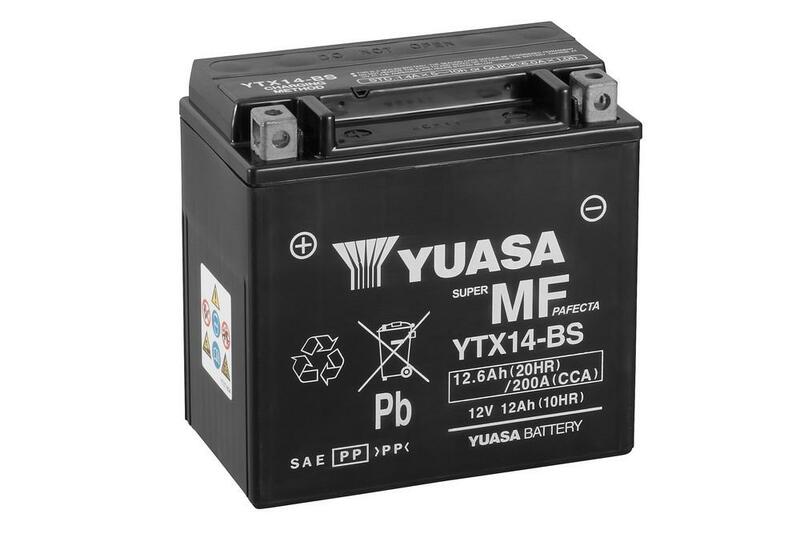 YUASA Wartungsfreie Batterie mit Säurepaket - YTX14-BS