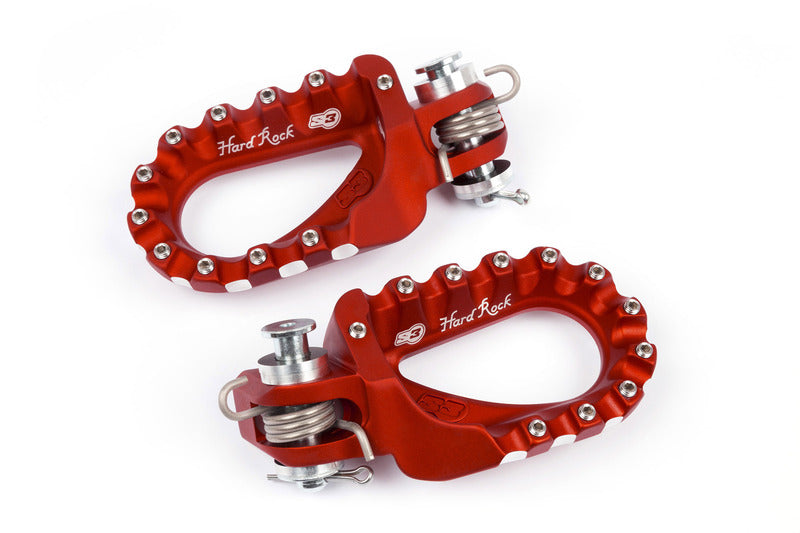 S3 Parts Hard Rock Enduro Footrests Aluminium Rouge