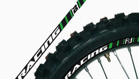 BLACKBIRD Wheel Graphic Stickers Green Universal