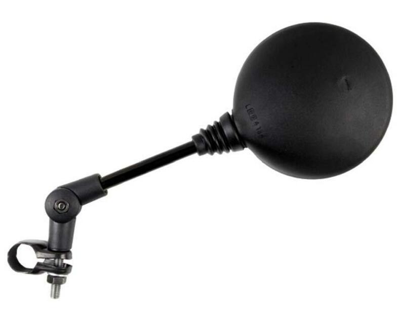 VERSTELBARE L/R SPIEGEL  M8/125 + BEVESTIGING KETTING ZWART