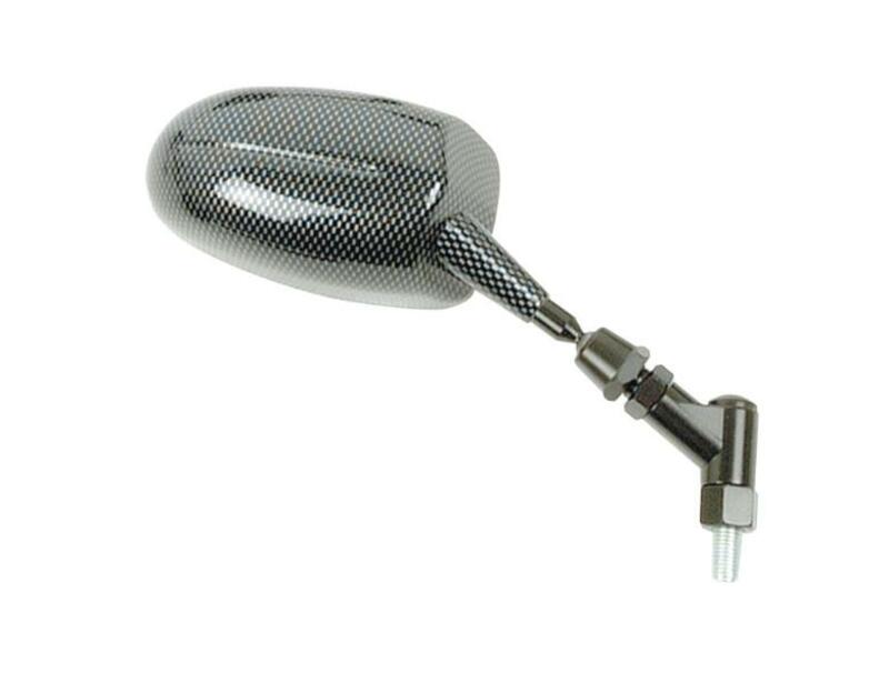 R.SPIEGEL TYPE F1 OVAAL  AFWERKING IN CARBON/VERST NIET GEHOMOL. M10/125
