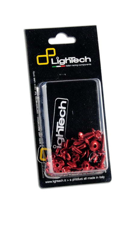 LighTech Engine Screw Kit Red Aluminum (32 Pieces)