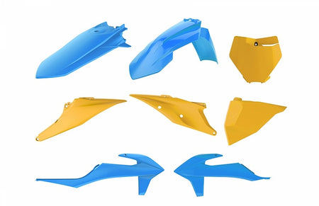 POLISPORT MX Vintage Edition Plastic Kit Blue/Yellow KTM SX/SX-F