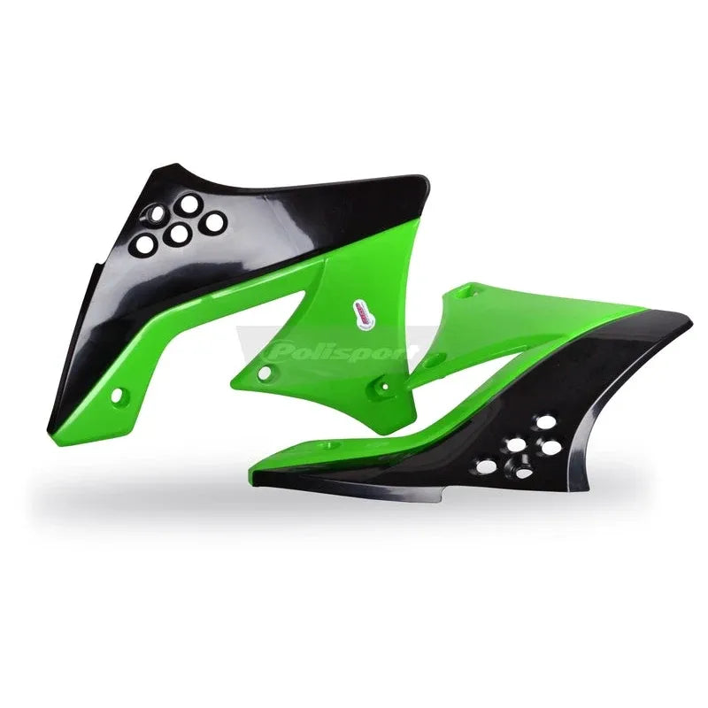 POLISPORT Radiator Covers OEM Color Green/Black Kawasaki KX250F