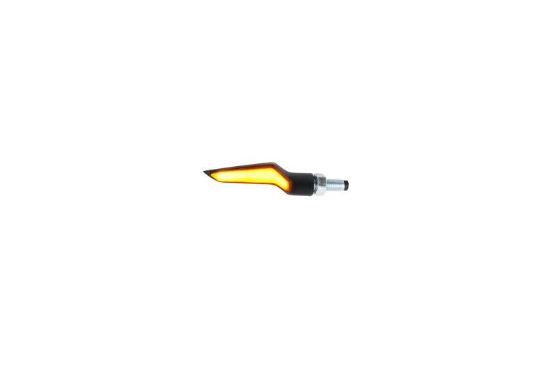 LighTech E8 LED Indicator Body Black / Lens White (Pair), Front & Rear