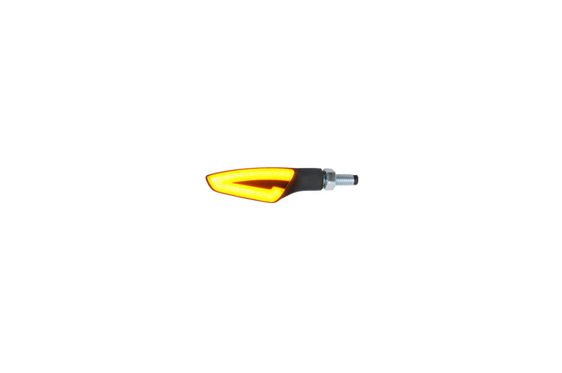 LighTech E8 LED Indicator Body Black / Lens White (Pair), Front & Rear