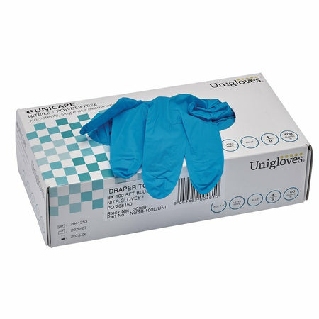DRAPR GLOVES 100 BLUE NITRIL