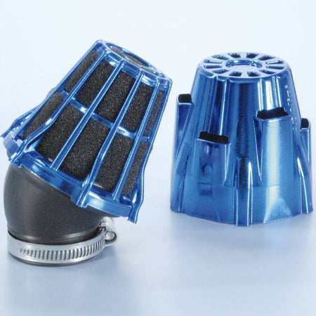 Polini Luchtfilterhuis blauw chroom 30° Ø42mm - 203.0115