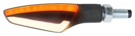 LighTech MonsterEye2 LED 2in1 Indicator DRL Combination Body Black / Lens Orange-White (Pair), Front