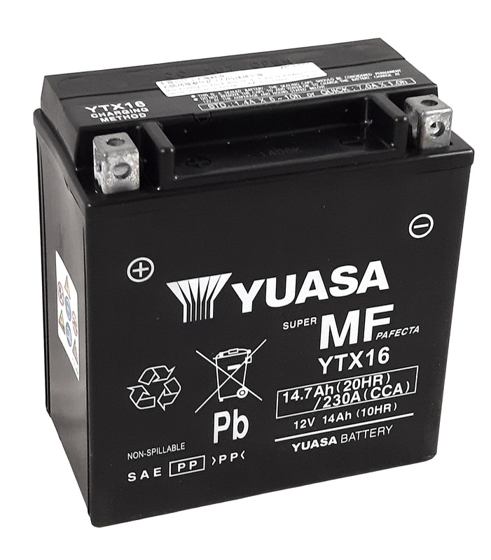 YUASA WC-Batterie, wartungsfrei, werksaktiviert - YTX16 FA