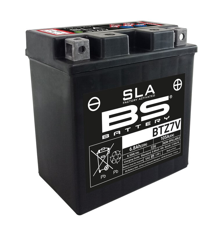 BS BATTERY SLA-Batterie, wartungsfrei, werkseitig aktiviert - BTZ7V