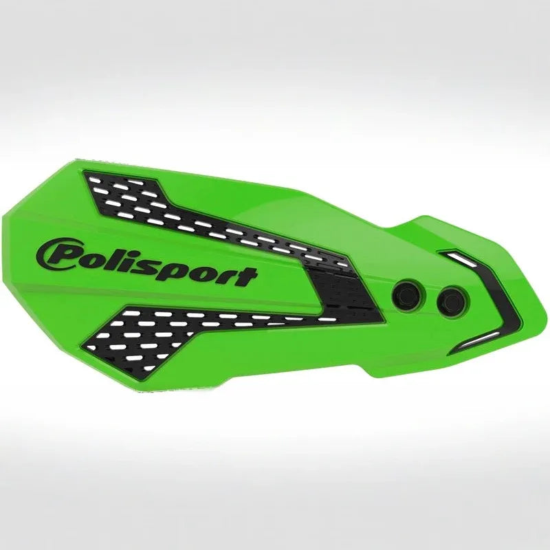 POLISPORT MX Flow Handguards Green / Black - Kawasaki KX250F / 450F