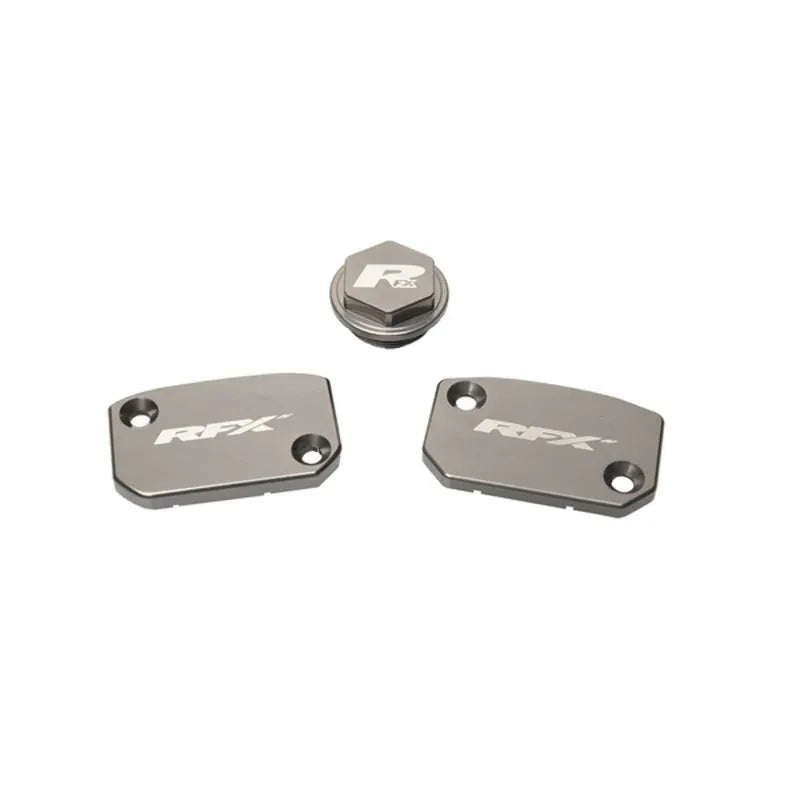 RFX Pro Reservoir Cap Kit Kit (Mineral Grey) - KTM SX/SXF (Brembo Brake and Clutch) | Femon Parts