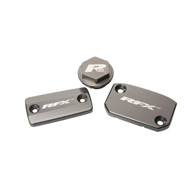RFX Pro Reservoir Cap Kit Kit (Mineral Grey) - KTM SX/SXF (Brembo Brake and Magura Clutch) | Femon Parts